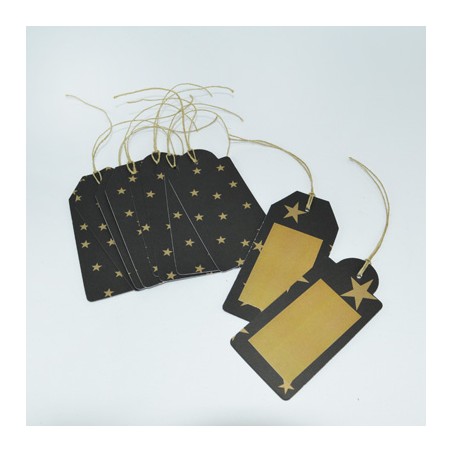 10 Gift Tags with Stars - Gold