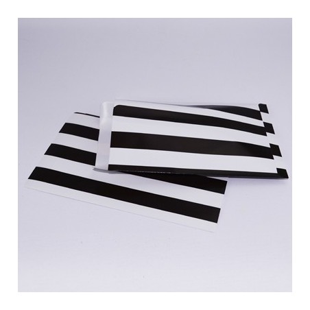 10 Sacs en Papier - Black Stripes