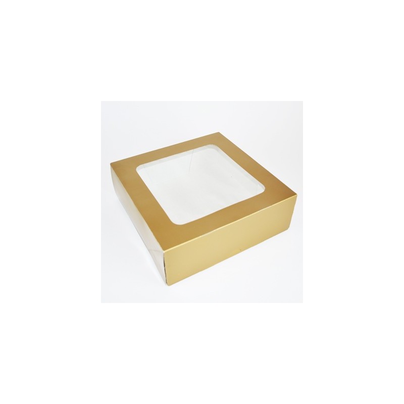 10 Tortenverpackung Gold 21 x  21 cm
