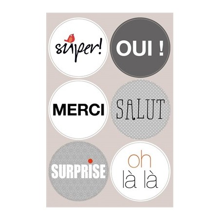 Stickers with French Slogans - Black