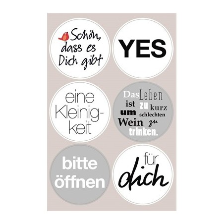 Stickers with German Slogans - Black