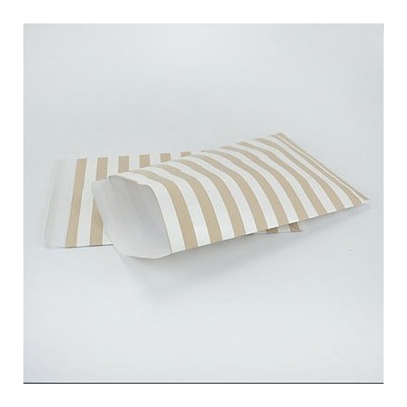 10 Paper Bags - Gold Stripes