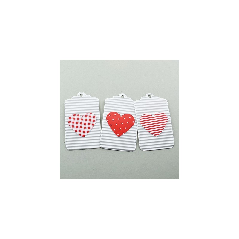 10 Gift Tags - Heart White